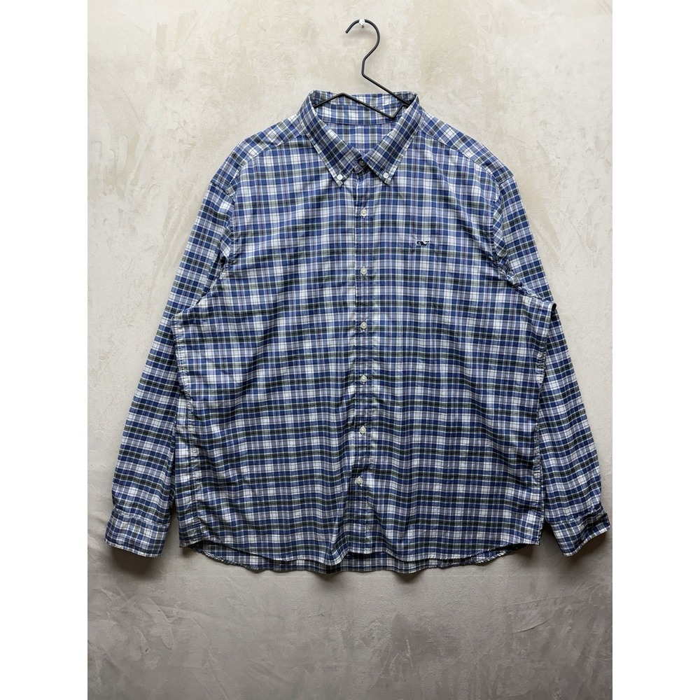 Vineyard Vines Shirt Mens 2XL Whale Performance Button-Down Plaid Long Sleeve